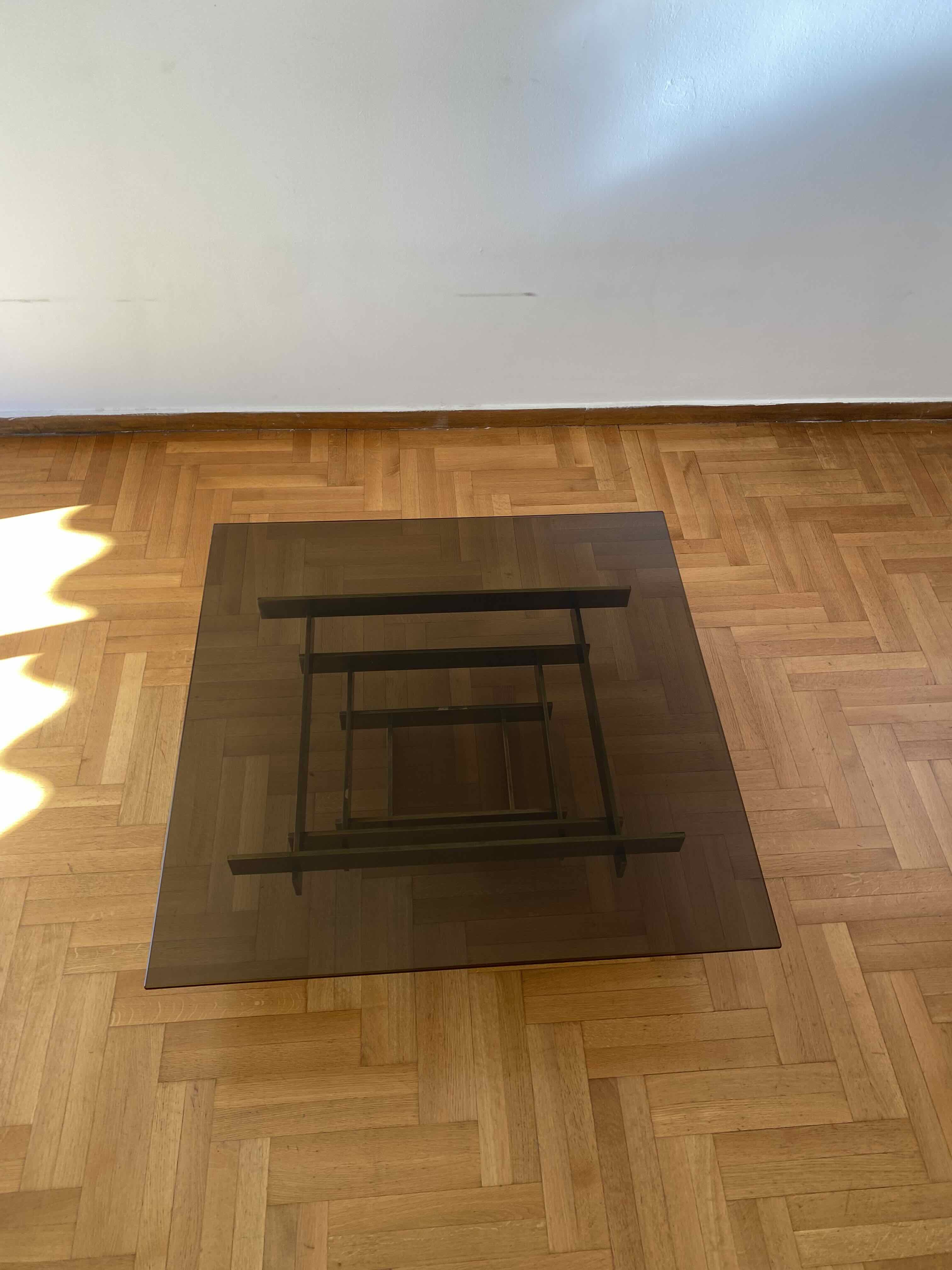 Square_Smoked_Glass_Coffee_Table_Attributed_to_David_Hicks,_Brass-Plated_Base,_UK,_1970s