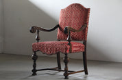 19th-Century_Danish_Ceremonial_Armchair_in_Carved_Oak_and_Red_Damask,_Late_1800s