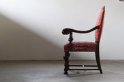 19th-Century_Danish_Ceremonial_Armchair_in_Carved_Oak_and_Red_Damask,_Late_1800s