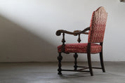 19th-Century_Danish_Ceremonial_Armchair_in_Carved_Oak_and_Red_Damask,_Late_1800s