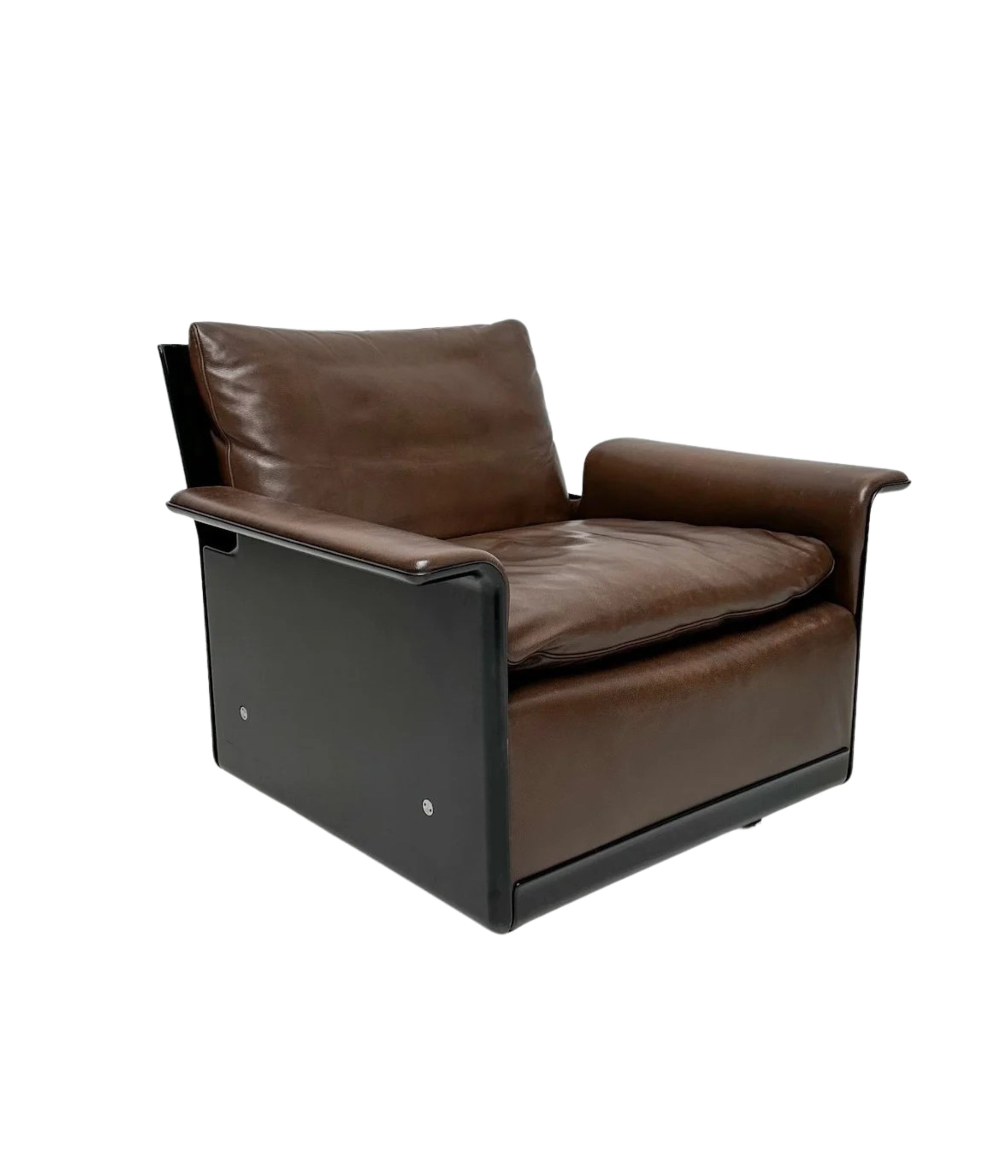 Vintage_Armchair_by_Dieter_Rams_for_Vitsoe,_Black_Molded_Plastic_and_Brown_Leather,_1960s