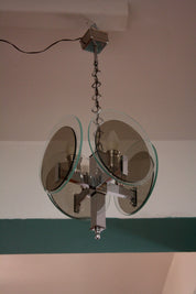 Vintage_Art_Deco_chandelier_in_chromed_metal_and_glass,_Italy,_1970s