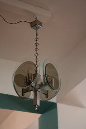 Vintage_Art_Deco_chandelier_in_chromed_metal_and_glass,_Italy,_1970s