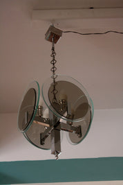 Vintage_Art_Deco_chandelier_in_chromed_metal_and_glass,_Italy,_1970s