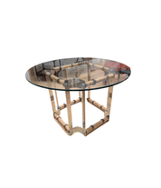 Vintage_Bamboo_and_Chrome_Coffee_Table_with_Glass_Top,_1987