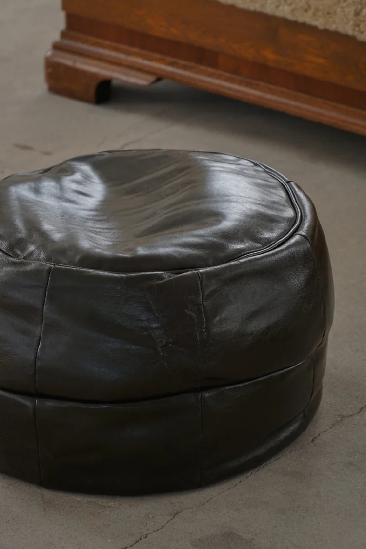 Vintage_Black_Leather_Pouf_Ottoman