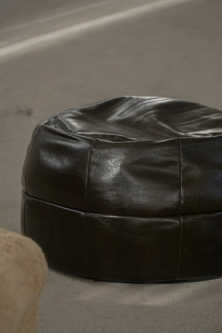 Vintage_Black_Leather_Pouf_Ottoman