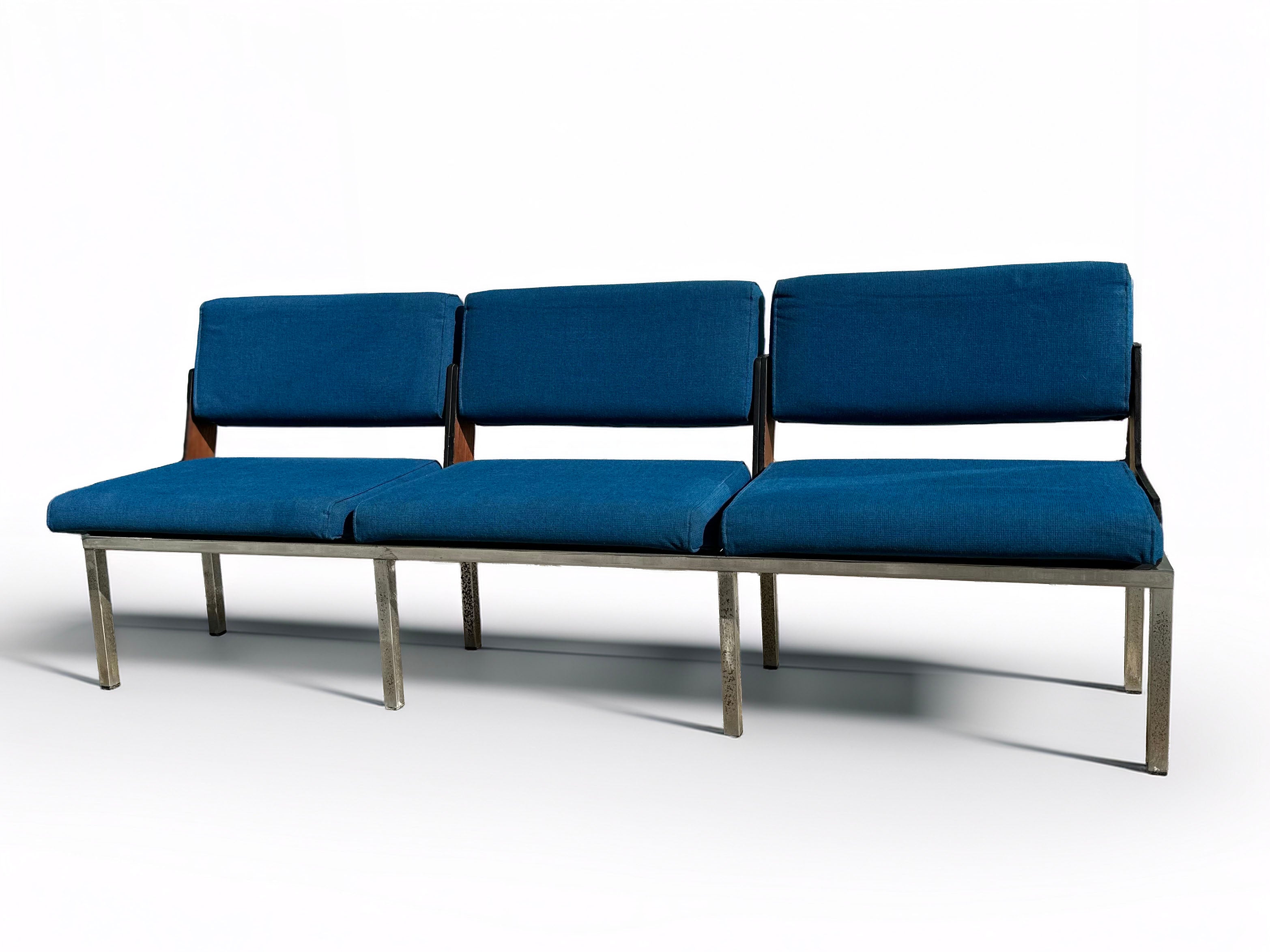 Vintage_blue_1960s_bench_by_Roger_Tallon