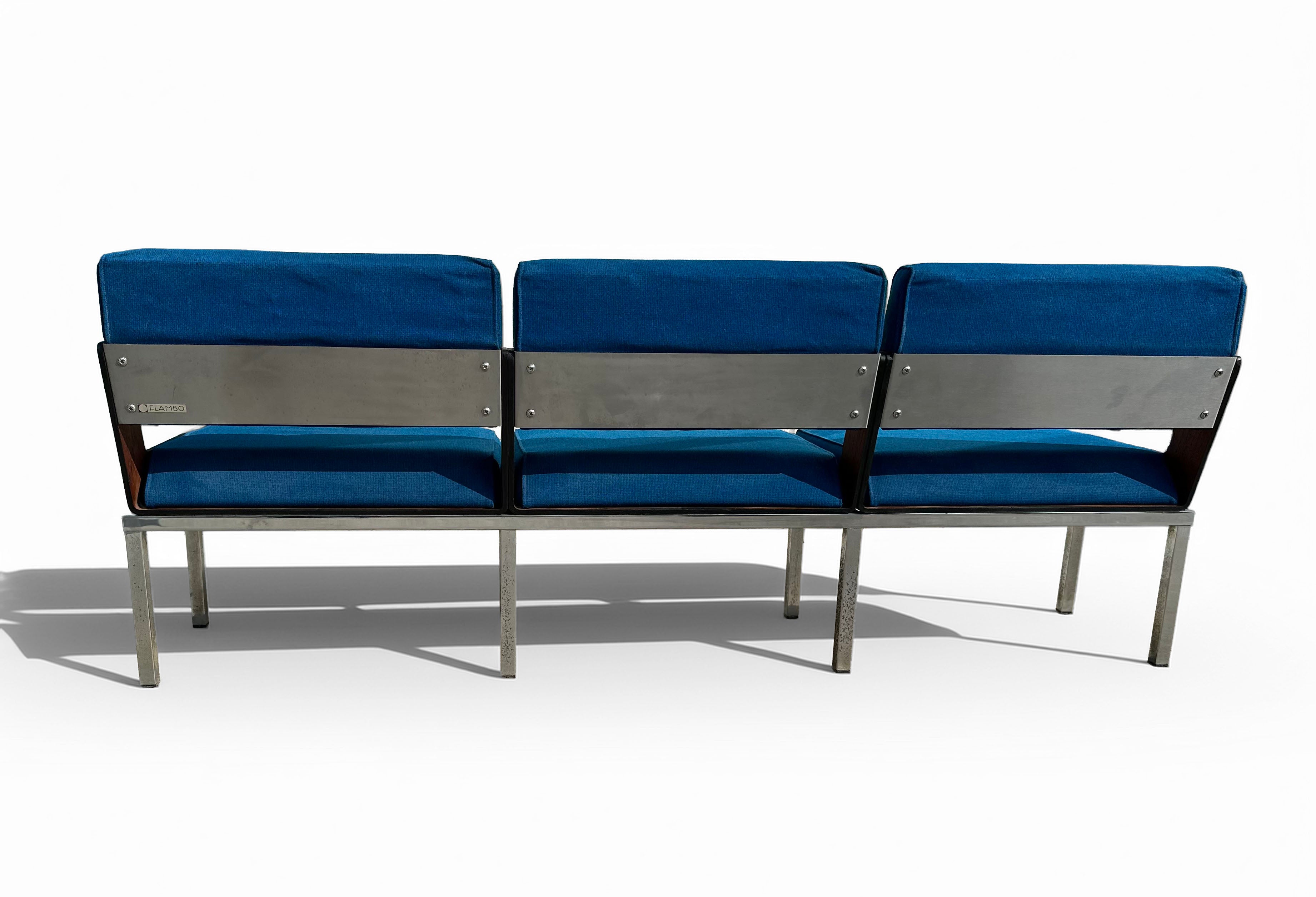Vintage_blue_1960s_bench_by_Roger_Tallon
