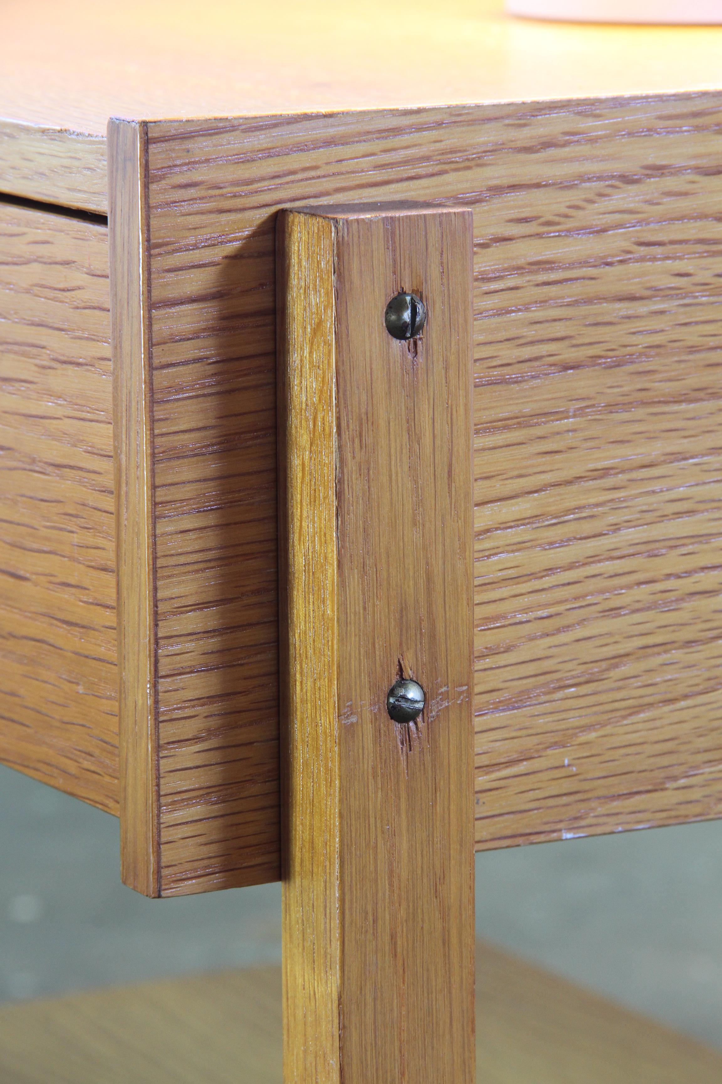 Scandinavian_Oak_Bedside_Table_with_Brass-Tone_Handle_and_Tapered_Legs,_1970s