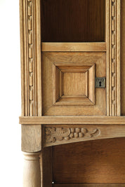 Antique_Danish_Oak_and_Pine_Buffet_Cabinet_with_Carved_Grape_Motifs_and_Glass_Doors,_19th_Century