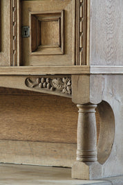 Antique_Danish_Oak_and_Pine_Buffet_Cabinet_with_Carved_Grape_Motifs_and_Glass_Doors,_19th_Century