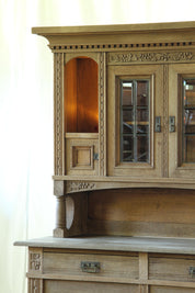 Antique_Danish_Oak_and_Pine_Buffet_Cabinet_with_Carved_Grape_Motifs_and_Glass_Doors,_19th_Century