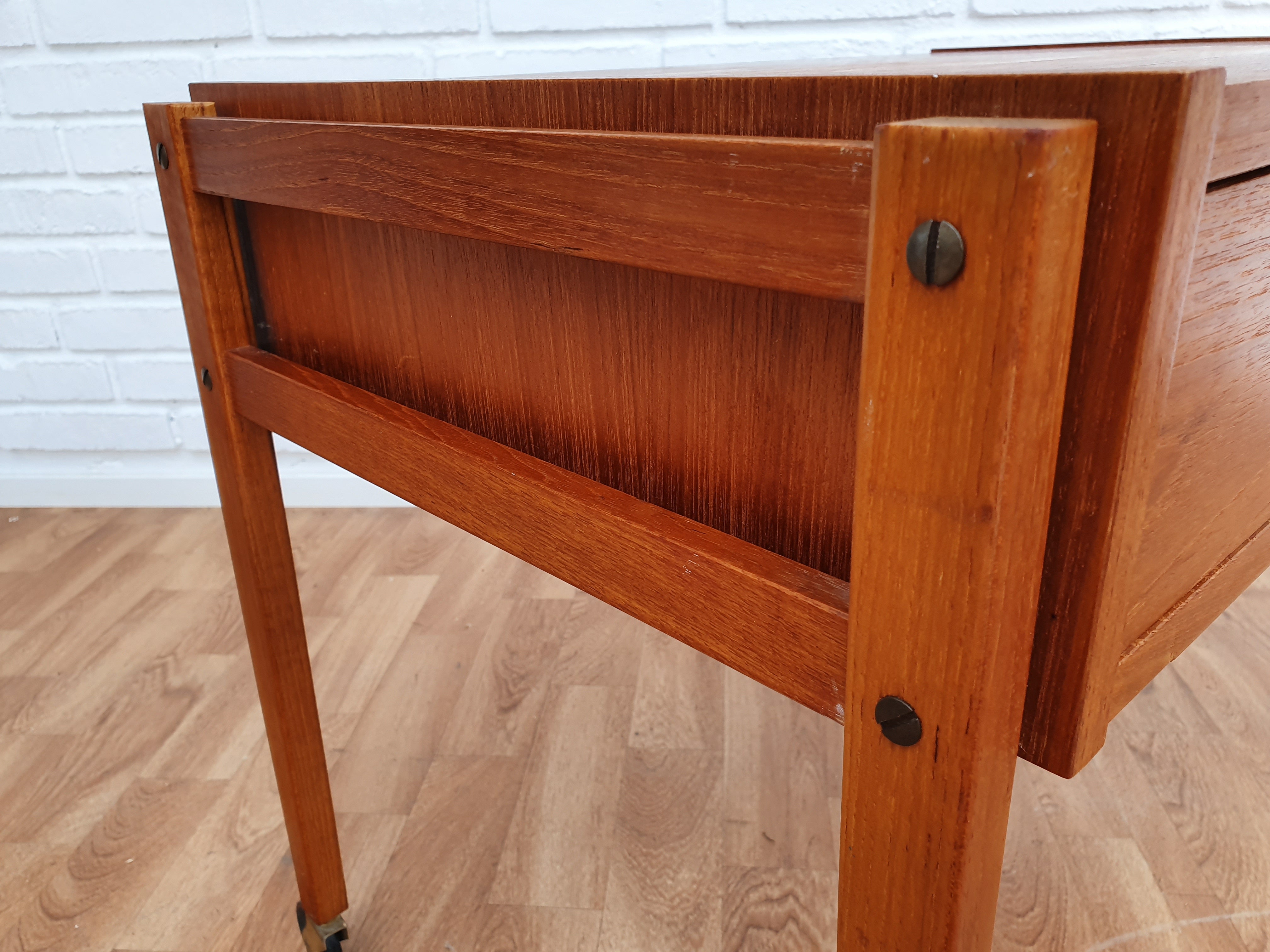 Vintage_Danish_Sewing_Table_in_Teak_and_Rattan_circa_1960_Denmark