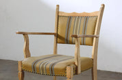 Danish_Brutalist_Oak_Armchair_with_Sculptural_Throne-Like_Frame,_Henning_Kjærnulf_Style