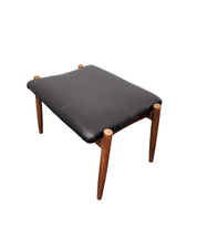 Vintage_Danish-Style_Stool_in_Black_Faux_Leather_and_Wood,_Scandinavian_Design,_1970s