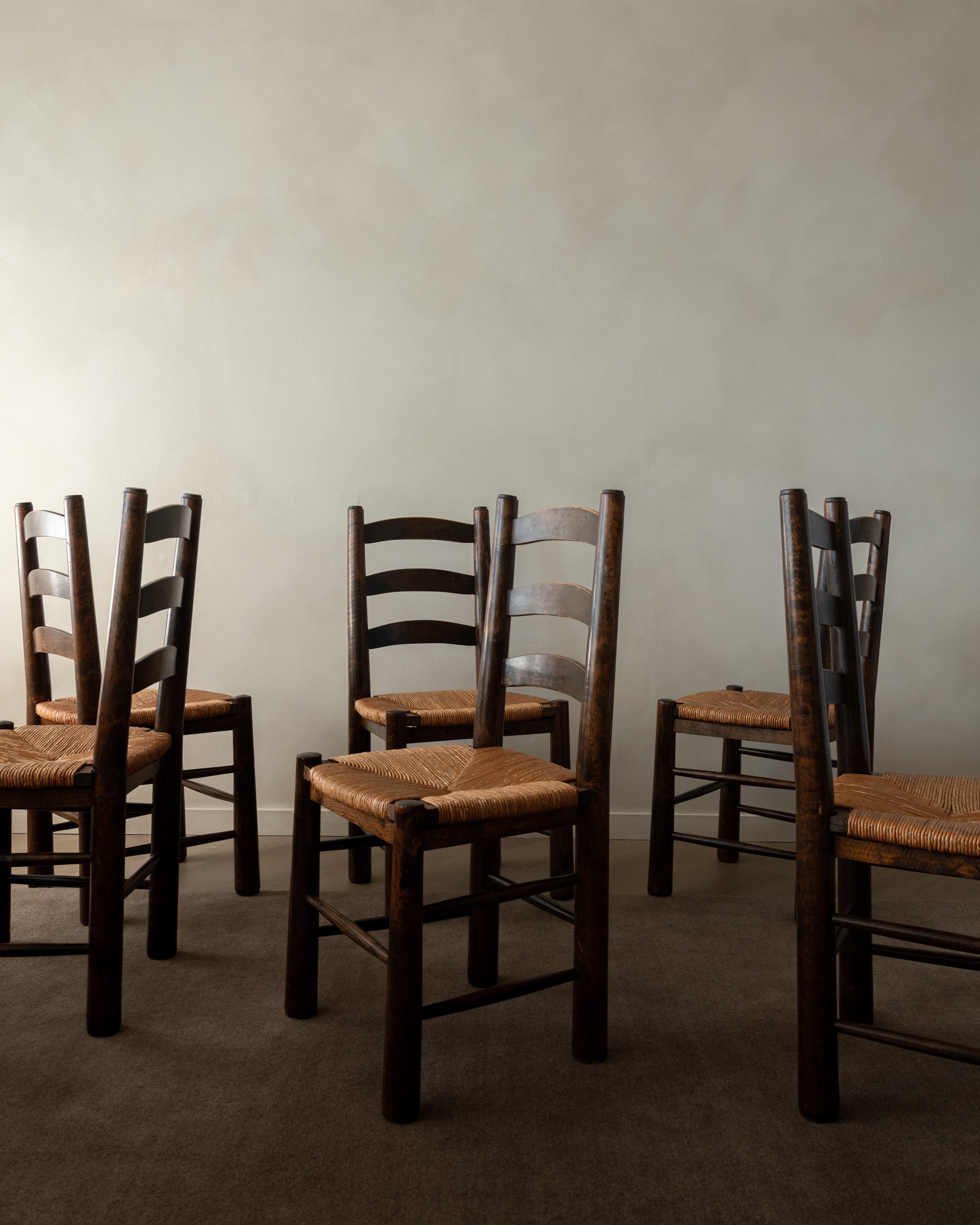 Set_of_6_French_Brutalist_Rush_Seat_Dining_Chairs_Attributed_to_Georges_Robert,_1950s