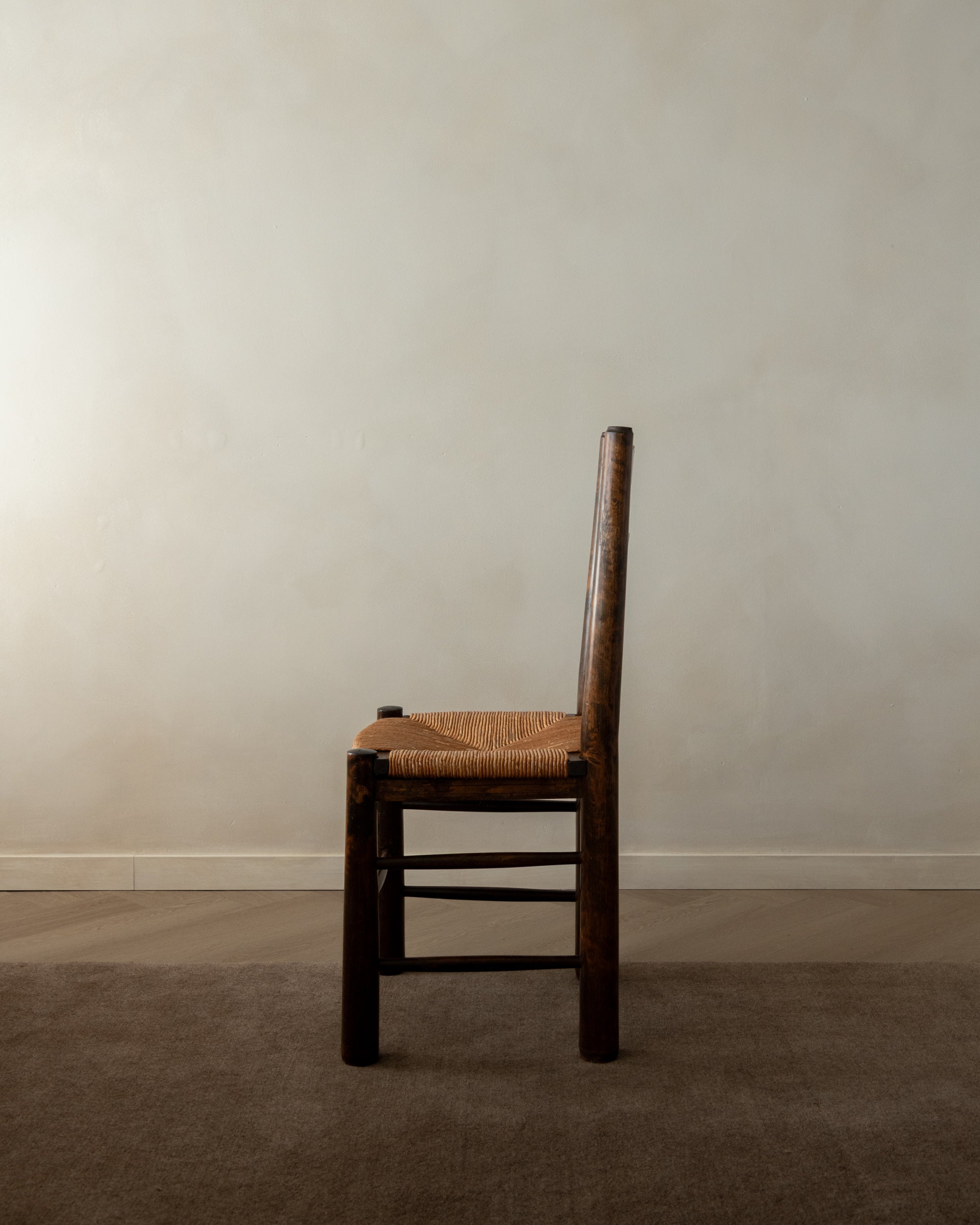 Set_of_6_French_Brutalist_Rush_Seat_Dining_Chairs_Attributed_to_Georges_Robert,_1950s