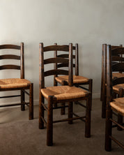 Set_of_6_French_Brutalist_Rush_Seat_Dining_Chairs_Attributed_to_Georges_Robert,_1950s