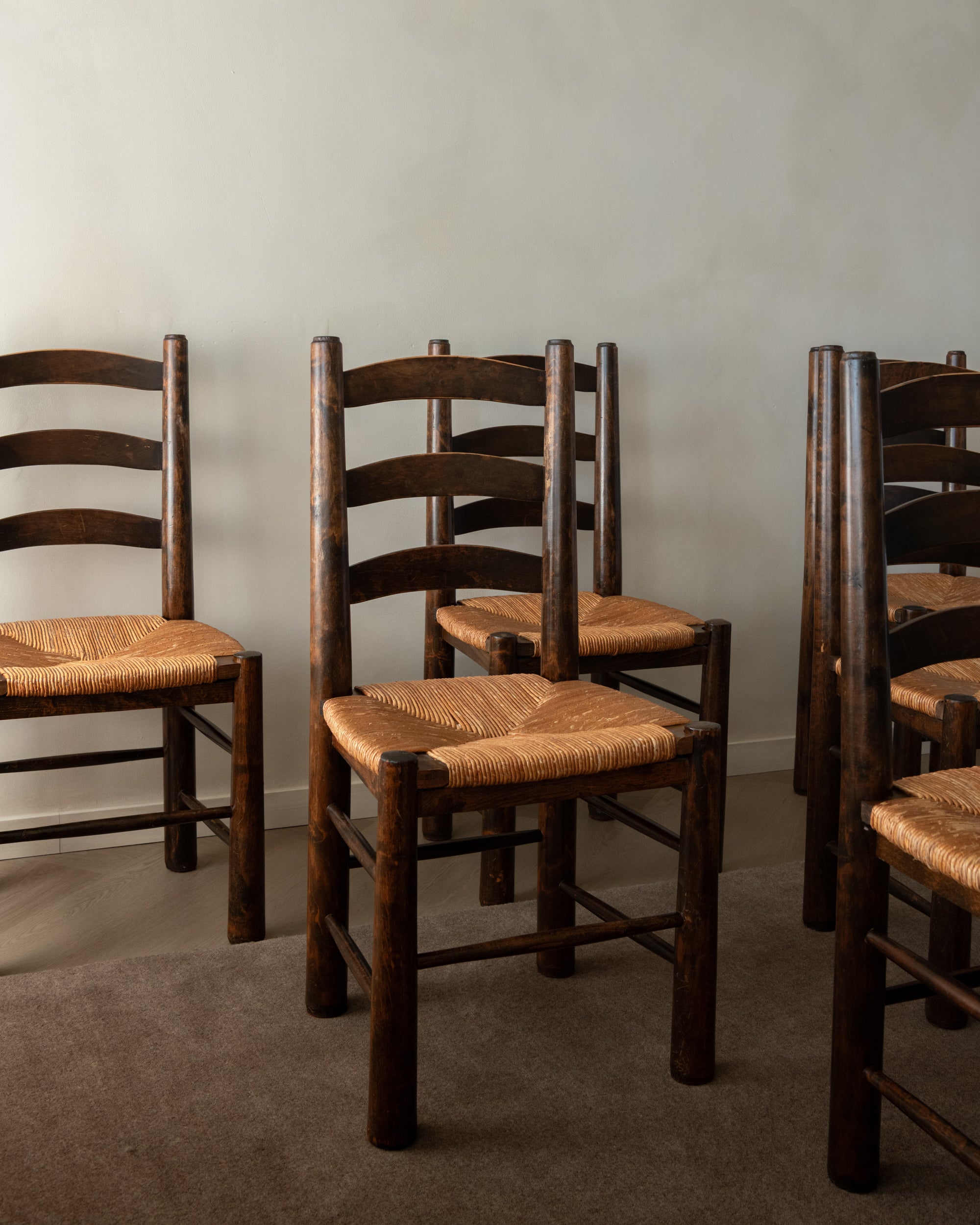 Set_of_6_French_Brutalist_Rush_Seat_Dining_Chairs_Attributed_to_Georges_Robert,_1950s