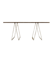 Vintage_Gotland_Limestone_Table_on_Chrome_Trestles,_Sweden_1970s