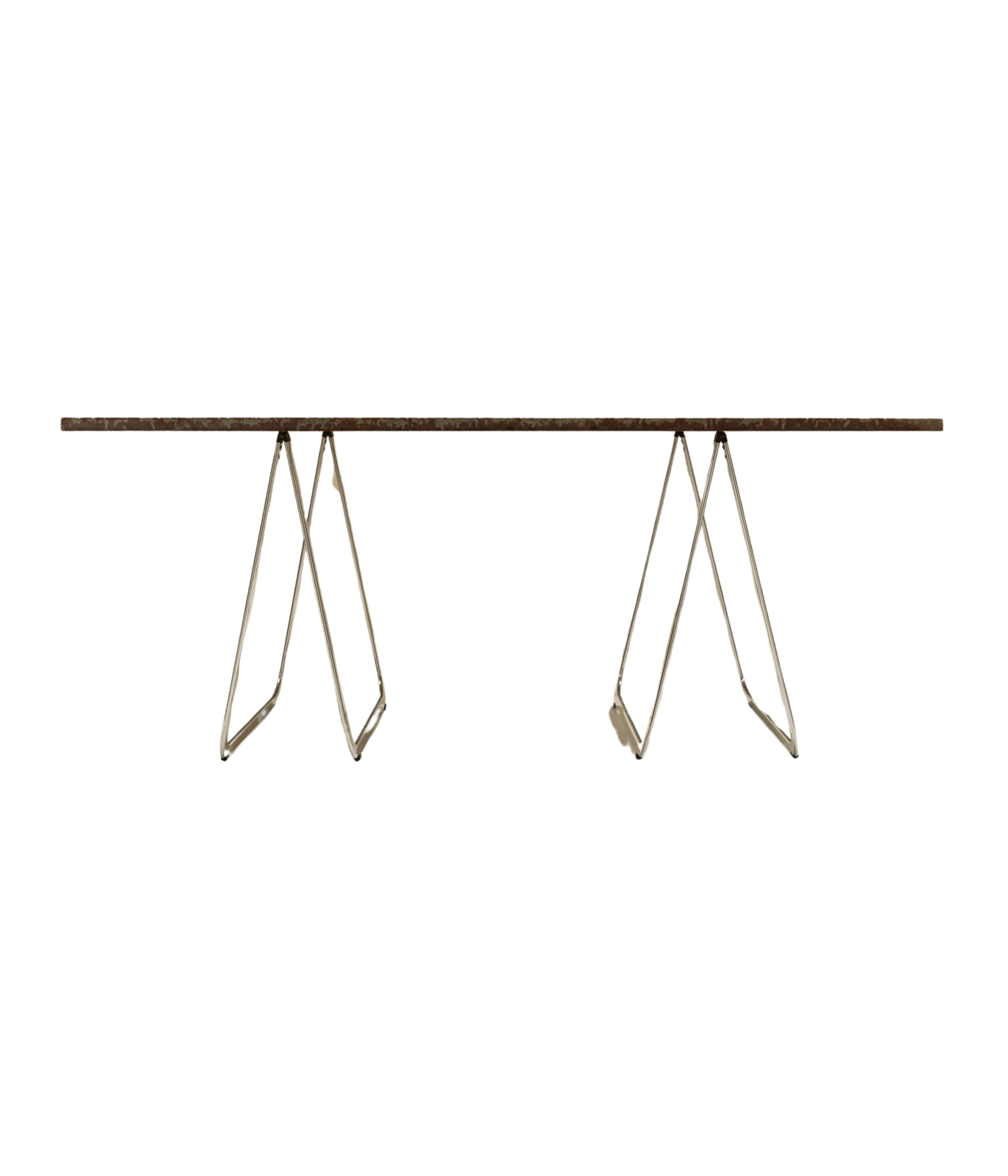 Vintage_Gotland_Limestone_Table_on_Chrome_Trestles,_Sweden_1970s