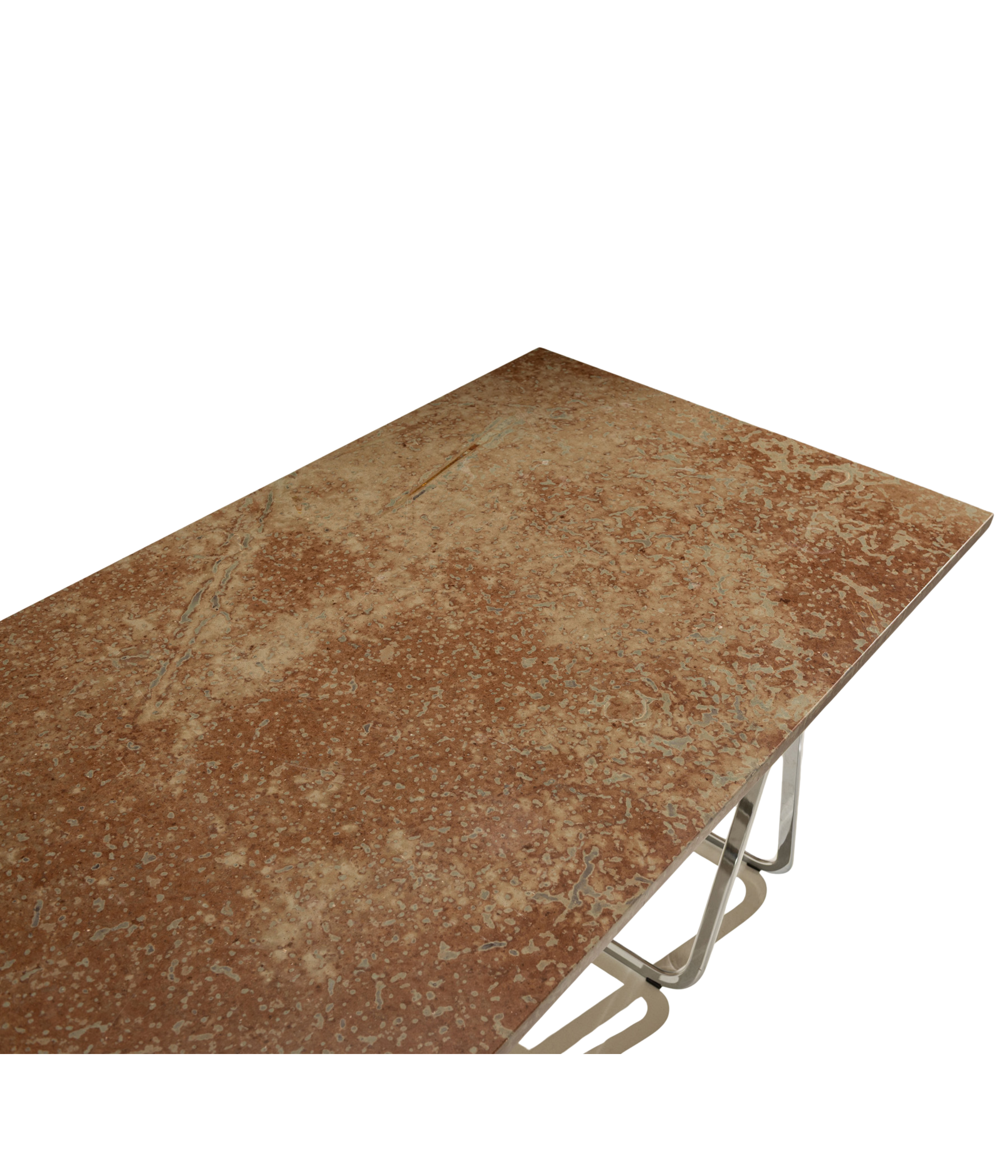 Vintage_Gotland_Limestone_Table_on_Chrome_Trestles,_Sweden_1970s