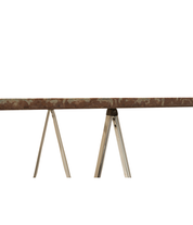 Vintage_Gotland_Limestone_Table_on_Chrome_Trestles,_Sweden_1970s