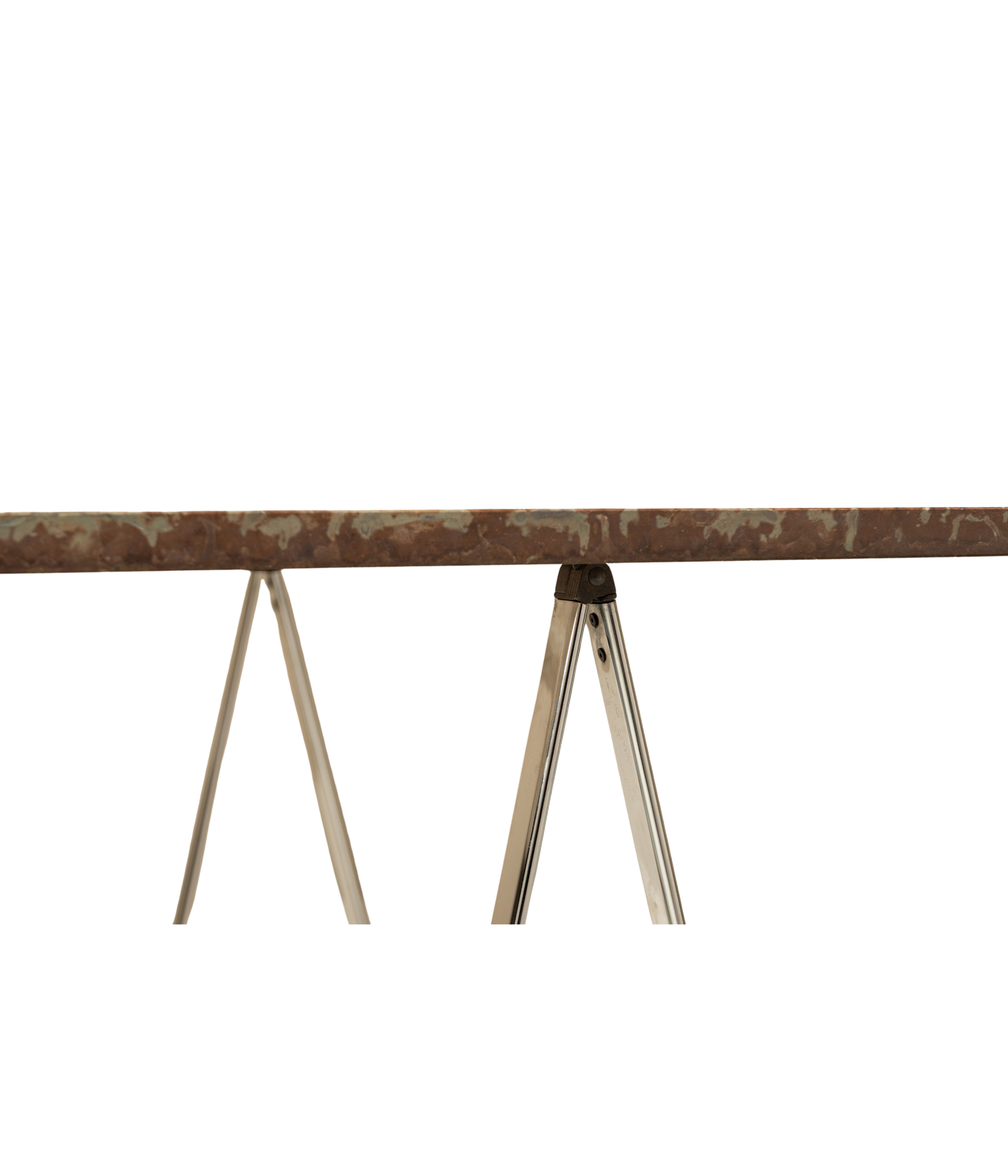 Vintage_Gotland_Limestone_Table_on_Chrome_Trestles,_Sweden_1970s