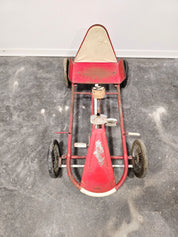 Vintage_Italian_Child's_Pedal_Go-Kart_in_Red_Tubular_Steel_with_Number_8_Racing_Graphics,_Mid-20th_Century