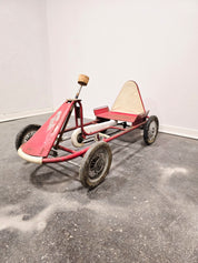 Vintage_Italian_Child's_Pedal_Go-Kart_in_Red_Tubular_Steel_with_Number_8_Racing_Graphics,_Mid-20th_Century