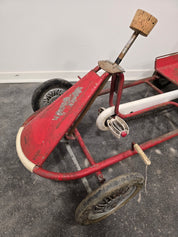 Vintage_Italian_Child's_Pedal_Go-Kart_in_Red_Tubular_Steel_with_Number_8_Racing_Graphics,_Mid-20th_Century