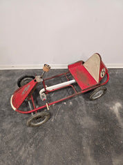 Vintage_Italian_Child's_Pedal_Go-Kart_in_Red_Tubular_Steel_with_Number_8_Racing_Graphics,_Mid-20th_Century