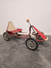 Vintage_Italian_Child's_Pedal_Go-Kart_in_Red_Tubular_Steel_with_Number_8_Racing_Graphics,_Mid-20th_Century