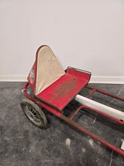 Vintage_Italian_Child's_Pedal_Go-Kart_in_Red_Tubular_Steel_with_Number_8_Racing_Graphics,_Mid-20th_Century