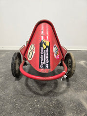 Vintage_Italian_Child's_Pedal_Go-Kart_in_Red_Tubular_Steel_with_Number_8_Racing_Graphics,_Mid-20th_Century