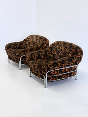 Italian_Lounge_Chair_with_Tubular_Frame_and_Patterned_Upholstery,_1970s