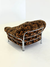 Italian_Lounge_Chair_with_Tubular_Frame_and_Patterned_Upholstery,_1970s