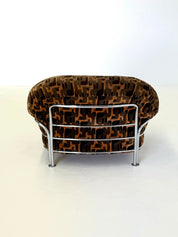 Italian_Lounge_Chair_with_Tubular_Frame_and_Patterned_Upholstery,_1970s