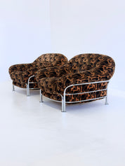 Italian_Lounge_Chair_with_Tubular_Frame_and_Patterned_Upholstery,_1970s