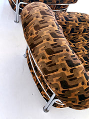 Italian_Lounge_Chair_with_Tubular_Frame_and_Patterned_Upholstery,_1970s