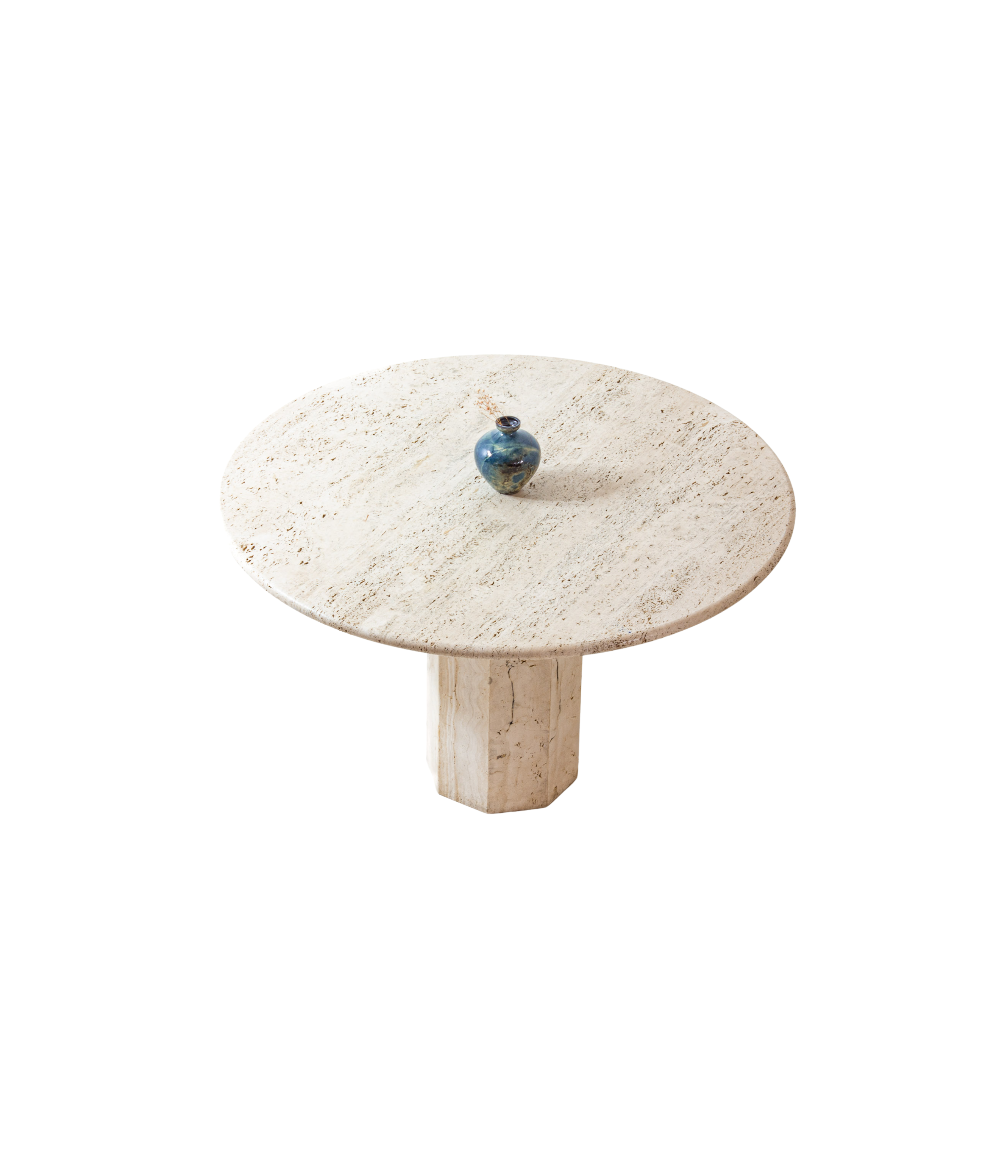 Vintage_Italian_Round_Travertine_Dining_Table,_1970s_Roman_Travertine_Mid_Century_Modern