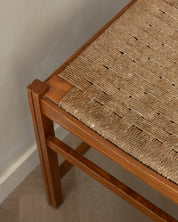 Set_of_5_Italian_Dining_Chairs_by_Snaidero,_Lacquered_Wood_&_Woven_Paper_Cord,_Italy,_1970s