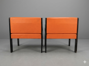 Set_of_2_Vintage_Lounge_Chairs_in_Black_Wood_and_Orange_Vinyl,_1970s–80s
