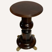 Vintage_Mahogany_Pedestal_Side_Table_with_Brass_Claw_Feet