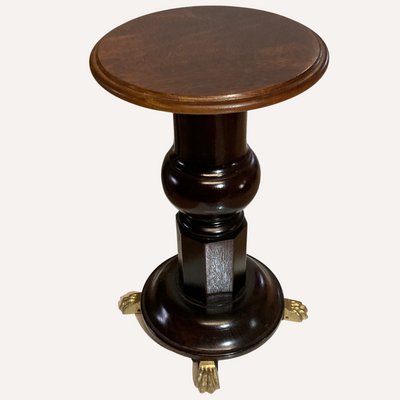 Vintage_Mahogany_Pedestal_Side_Table_with_Brass_Claw_Feet