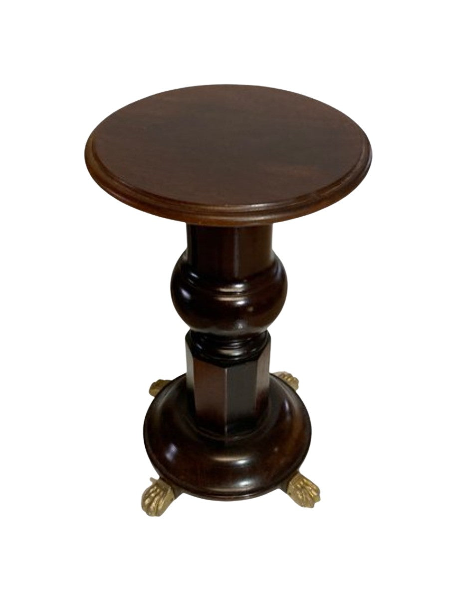 Vintage_Mahogany_Pedestal_Side_Table_with_Brass_Claw_Feet