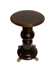 Vintage_Mahogany_Pedestal_Side_Table_with_Brass_Claw_Feet