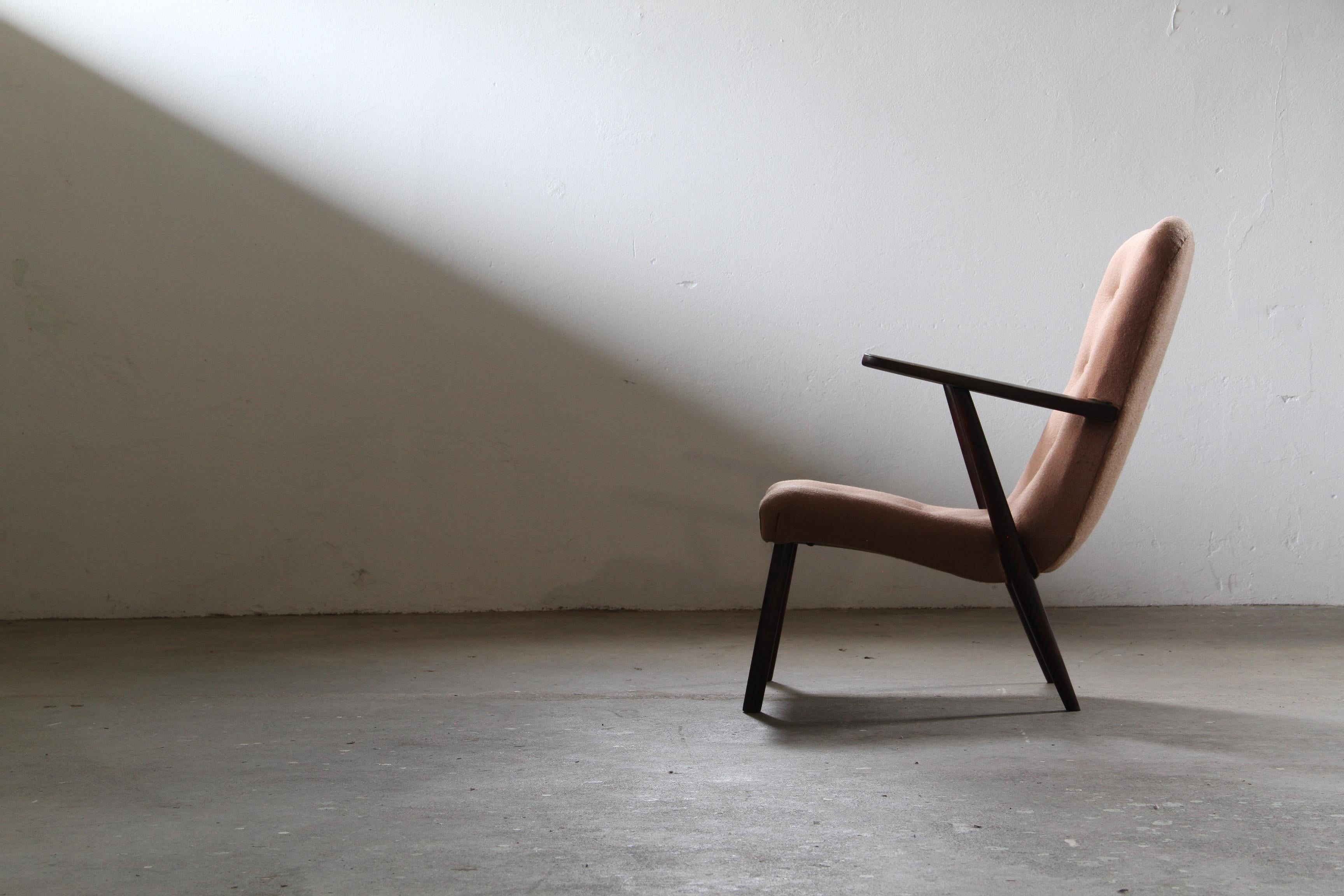 Danish_Mid-Century_Lounge_Chair_in_Dark_Beech_Wood_with_Original_Brown_Upholstery