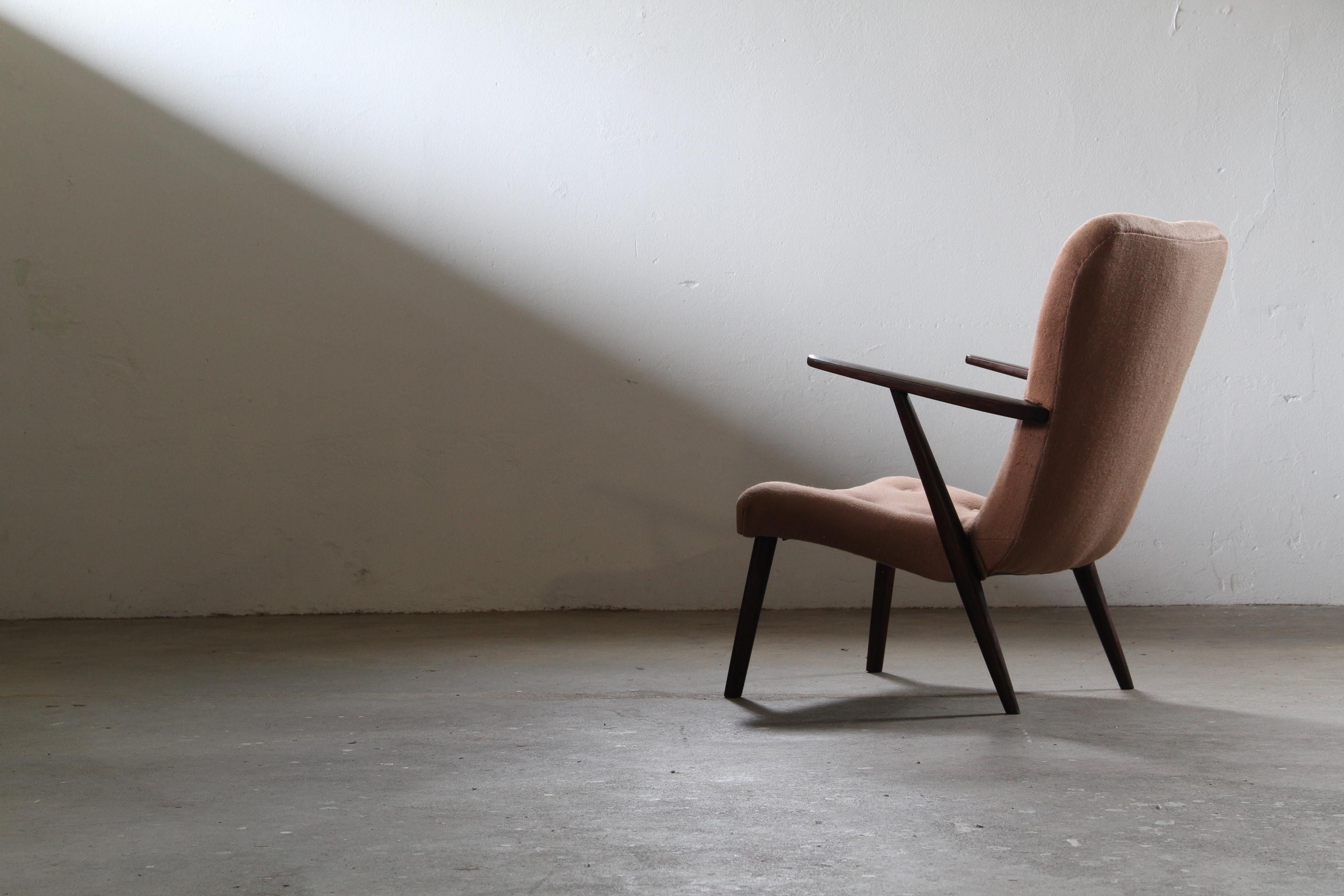 Danish_Mid-Century_Lounge_Chair_in_Dark_Beech_Wood_with_Original_Brown_Upholstery